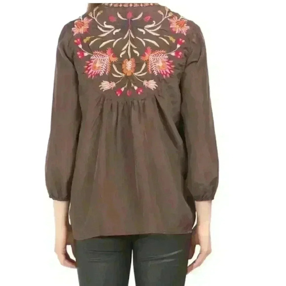 NWT JOHNNY WAS Chocolate Silk
Rosalva Paris Effortless Blouse Sz S - Picture 2 of 5